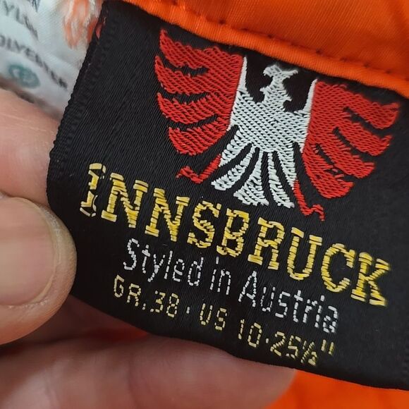 Inssbruck Vintage, Bright Orange Quilted  ski Jacket and Pants Set S - Picture 10 of 13